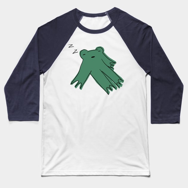 Sleepy frog Baseball T-Shirt by annoyingarts